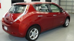 Cayenne Red Nissan Leaf Rear View